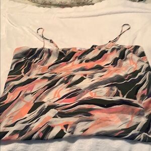 Nine West Black and White Graphic Crop Camisole